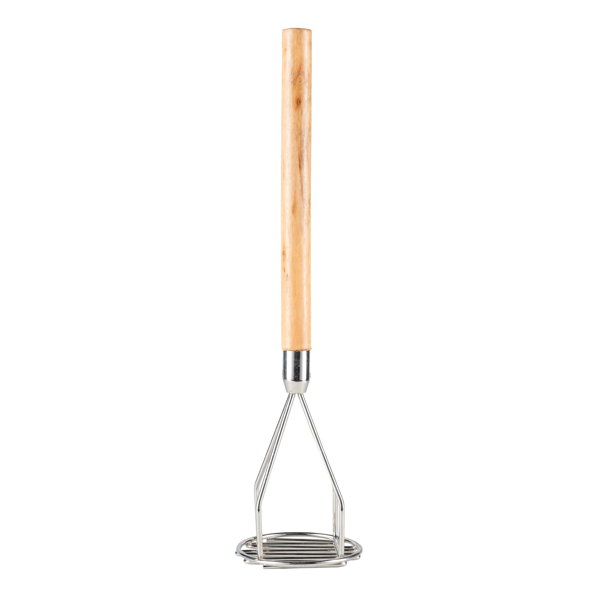 Browne Round Potato Masher, Stainless Steel, Wood Handle - Image 3