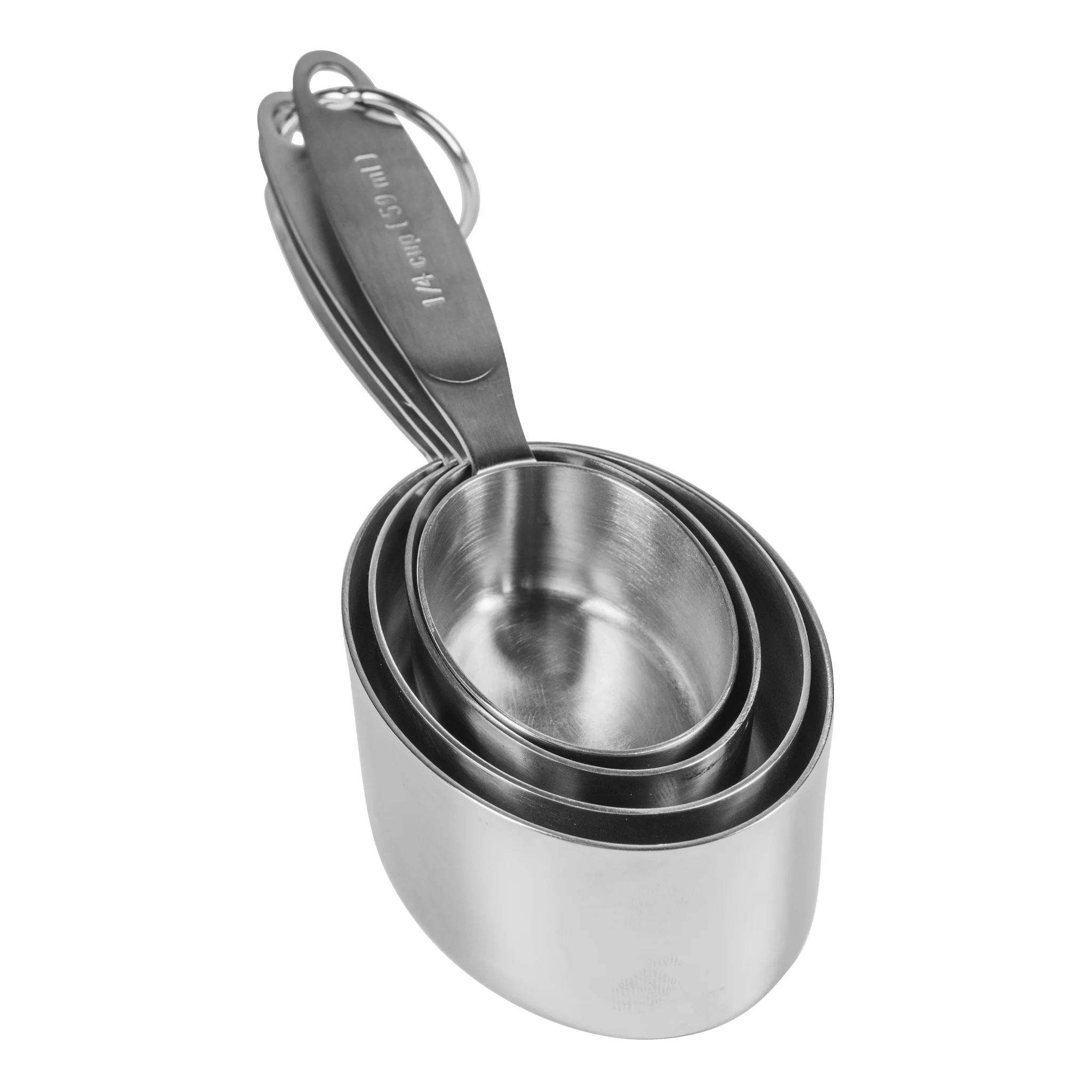 Cuisipro 4 Piece Measuring Cup Set, Stainless Steel - Image 4