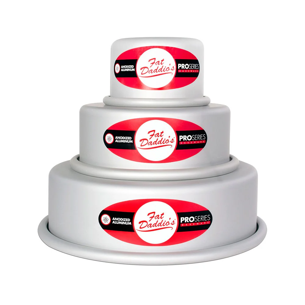 Fat Daddio's 3 Piece Round Cake Pan Set, 2" Deep, Anodized Aluminum, FINAL SALE - Image 3