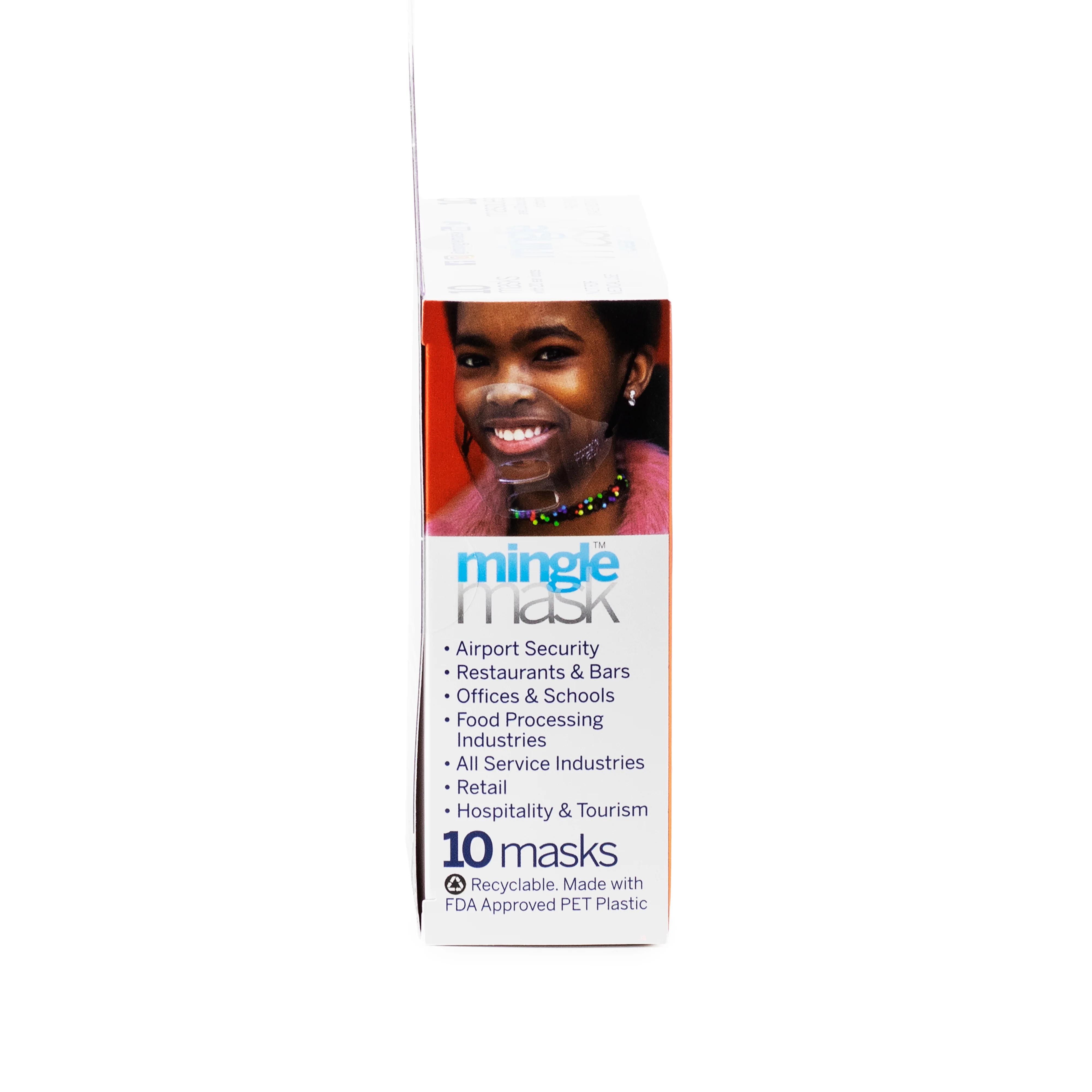 Mingle Mask Clear Plastic Face Mask, 10 Pack, FINAL SALE - Image 4