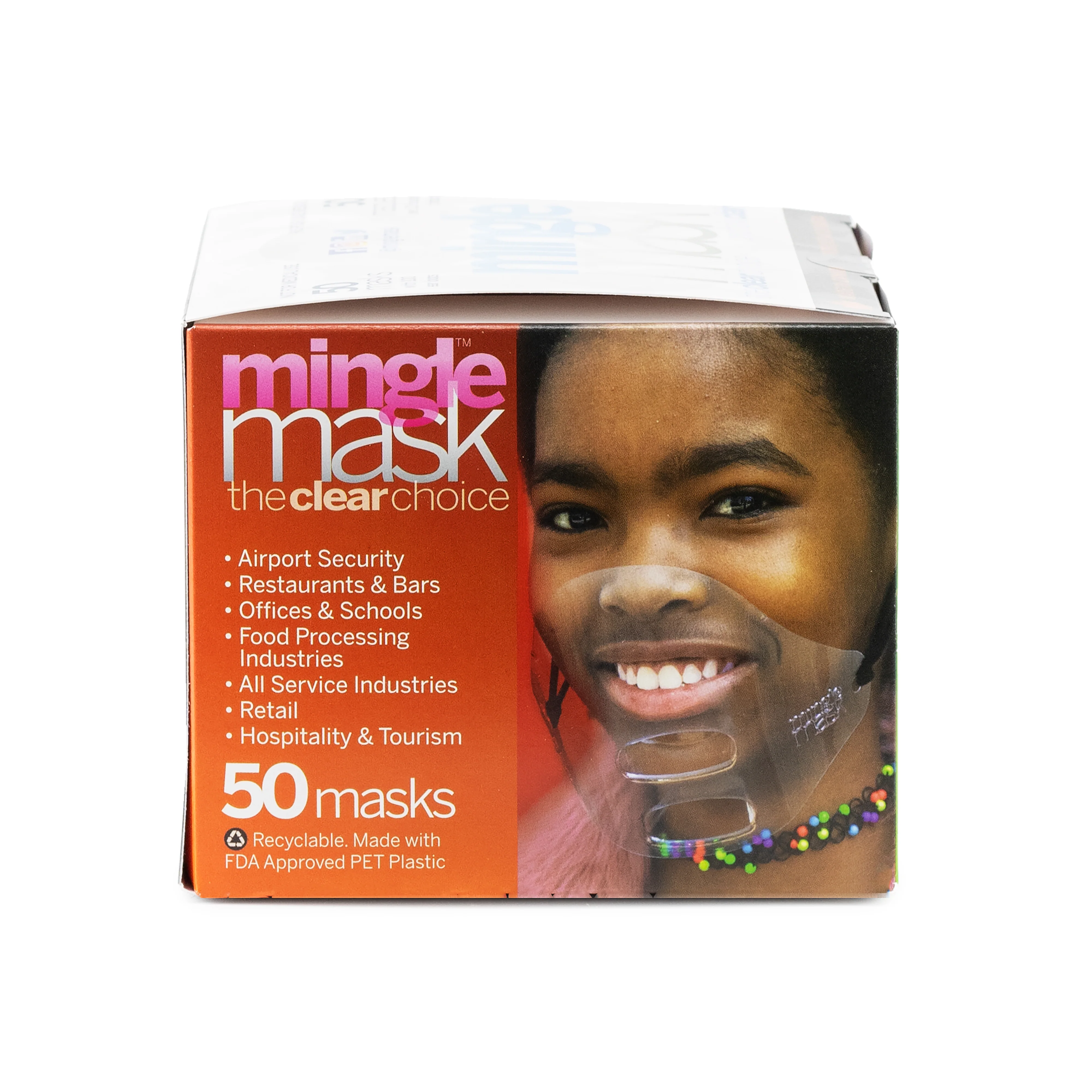 Mingle Mask Clear Plastic Face Mask 50 Pack, FINAL SALE - Image 3