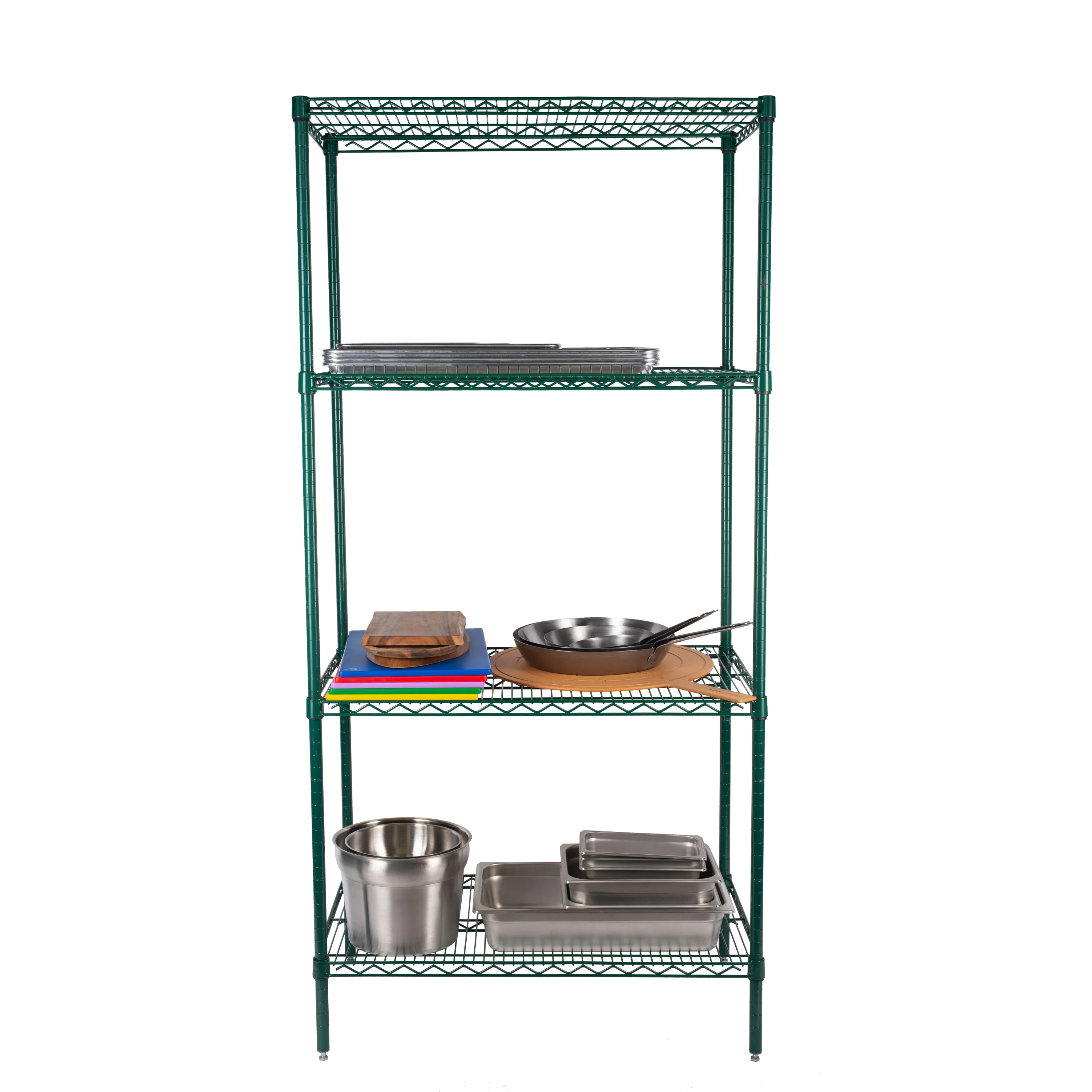 Torngat Shelving Wire Shelf Post with Adjustable Foot, Green Epoxy - Image 4